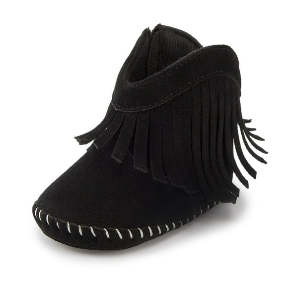 Meckior Baby Girls Boys Boots Infant Cowboy Tassel Booties Newborn Moccasins Shoes for 3-18 Months