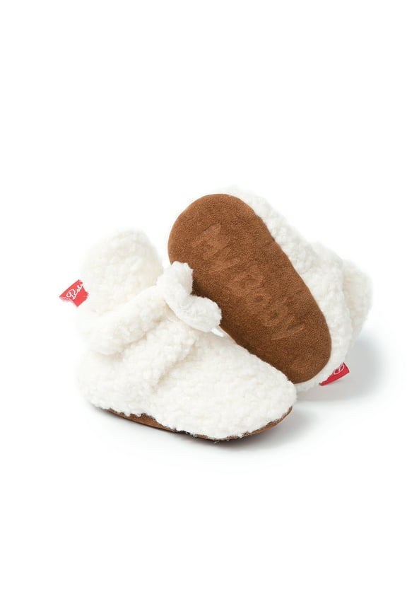 Baby Girls Boys Cotton Boots Newborn Winter Cozy Fleece Booties Infant Socks Shoes for 3-18 Months
