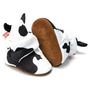 Meckior Baby Girls Boys Cow Boots Infant Animal Booties Newborn Socks Shoes First Walker Slippers 3-18 Months