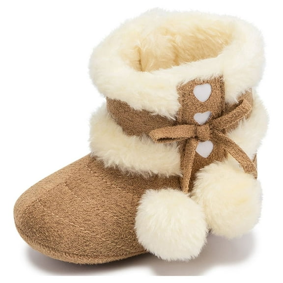 Meckior Baby Girls Boys Snow Warm Boots Infant Winter Booties Newborn Slip On Shoes for 3-18 Months