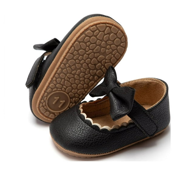 Meckior Baby Girls Dress Shoes Infant Mary Jane Bowknot Flats None-Slip Sole Princess Shoes for Newborn 3-18 Months
