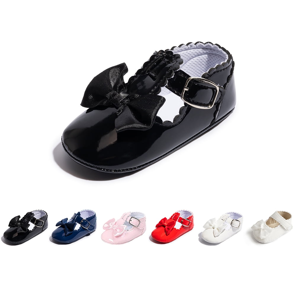 Meckior Baby Girls Dress Shoes Infant Mary Jane Bowknot Soft Sole PU Leather Princess Wedding