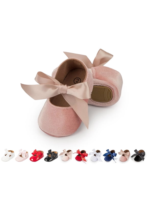 Baby Girls Dress Shoes Infant Mary Jane Bowknot Soft Sole Shoes for Newborn First Walker