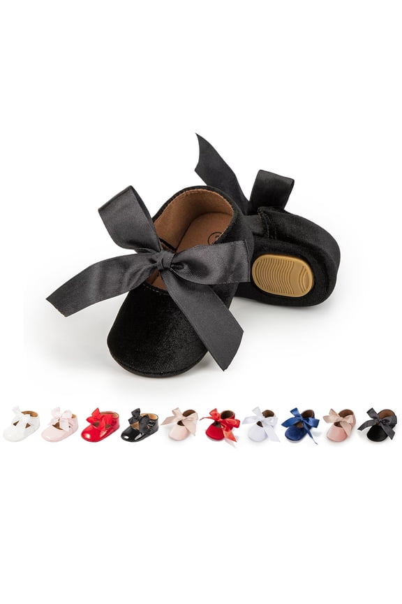 Baby Girls Dress Shoes Infant Mary Jane Bowknot Soft Sole Shoes for Newborn First Walker