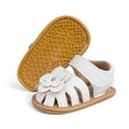 thumbnail image 1 of Meckior Baby Girls Sandals Infant Closed Toe Crib Shoes 0-24 Months, 1 of 8