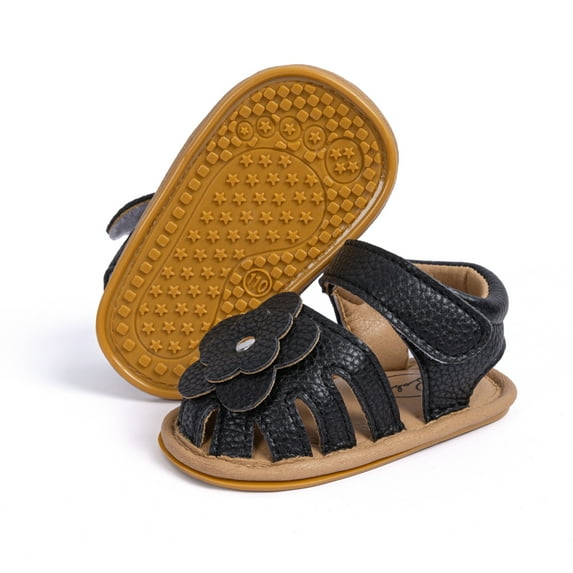 Meckior Baby Girls Sandals Infant Closed Toe Crib Shoes 0-24 Months