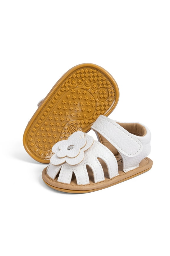 Baby Girls Sandals Infant Closed Toe Crib Shoes 0-24 Months