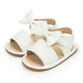 thumbnail image 1 of Meckior Baby Girls Sandals Rubber Sole Infant Summer Bow-Knot Shoes for First Walker 0-18 Months, 1 of 7