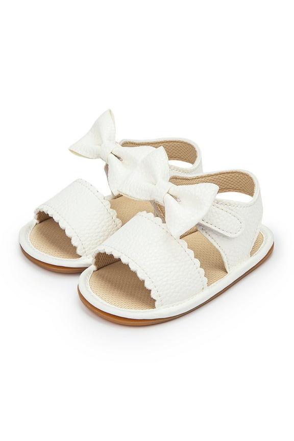 Baby Girls Sandals Rubber Sole Infant Summer Bow-Knot Shoes for First Walker 0-18 Months