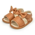 thumbnail image 1 of Meckior Baby Girls Sandals Rubber Sole Infant Summer Bow-Knot Shoes for First Walker 0-18 Months, 1 of 7