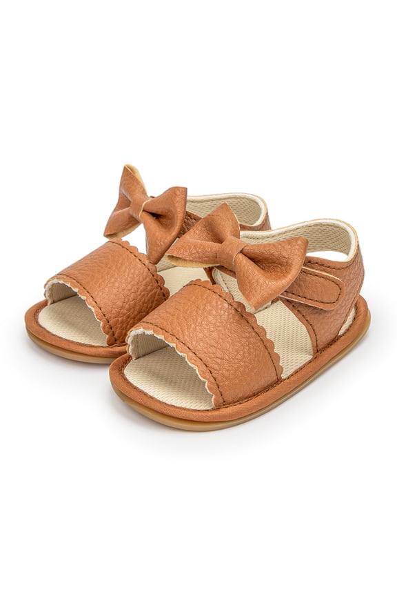 Baby Girls Sandals Rubber Sole Infant Summer Bow-Knot Shoes for First Walker 0-18 Months
