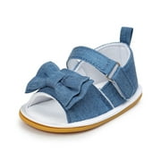 Meckior Baby Girls Sandals Rubber Sole Infant Summer Crib First Walker Shoes 3-18 Months