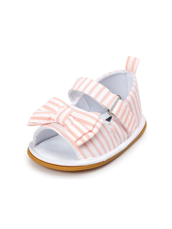 Baby Girls Sandals Rubber Sole Infant Summer Crib First Walker Shoes 3-18 Months