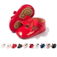 thumbnail image 1 of Meckior Baby Girls Shoes Infant Mary Jane Bowknot Soft Sole PU Leather Flats for First Walkers 3-18M, 1 of 7