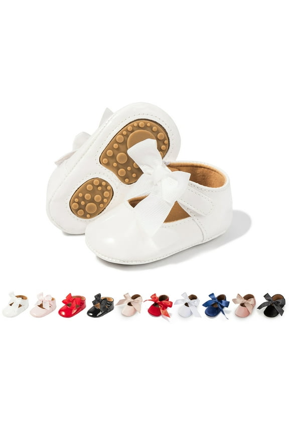 Baby Girls Shoes Infant Mary Jane Bowknot Soft Sole PU Leather Newborn First Walker Cirb Shoes