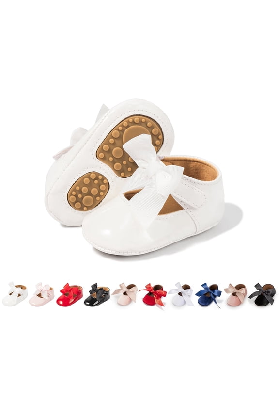 Baby Girls Shoes Infant Mary Jane Bowknot Soft Sole PU Leather Newborn First Walker Cirb Shoes