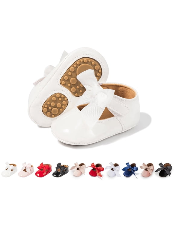 Baby Girls Shoes Infant Mary Jane Bowknot Soft Sole PU Leather Newborn First Walker Cirb Shoes