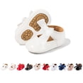 thumbnail image 1 of Meckior Baby Girls Shoes Infant Mary Jane Bowknot Soft Sole PU Leather Newborn First Walker Cirb Shoes, 1 of 6