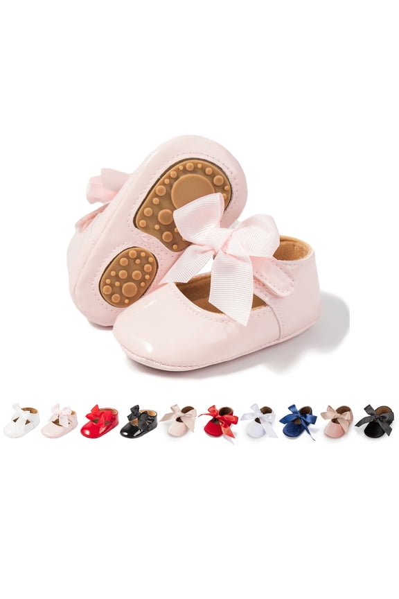Baby Girls Shoes Infant Mary Jane Bowknot Soft Sole PU Leather Newborn First Walker Cirb Shoes