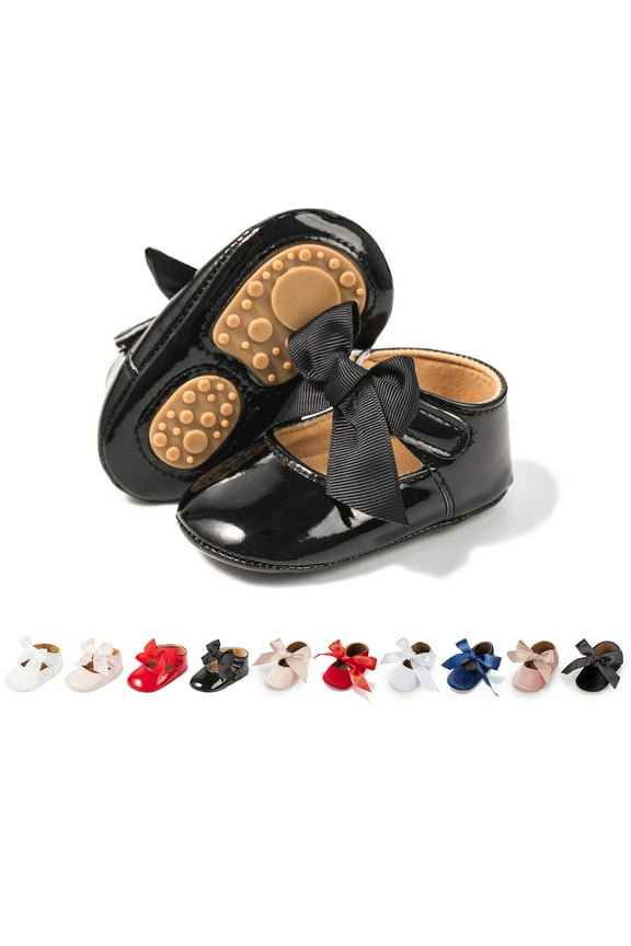 Baby Girls Shoes Infant Mary Jane Bowknot Soft Sole PU Leather Newborn First Walker Cirb Shoes