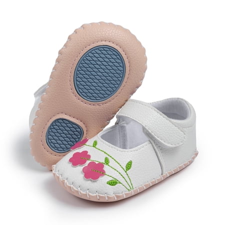 Meckior Baby Girls Shoes Infant Princess Dress Shoe Wedding Flats for First Walkers 0-18M