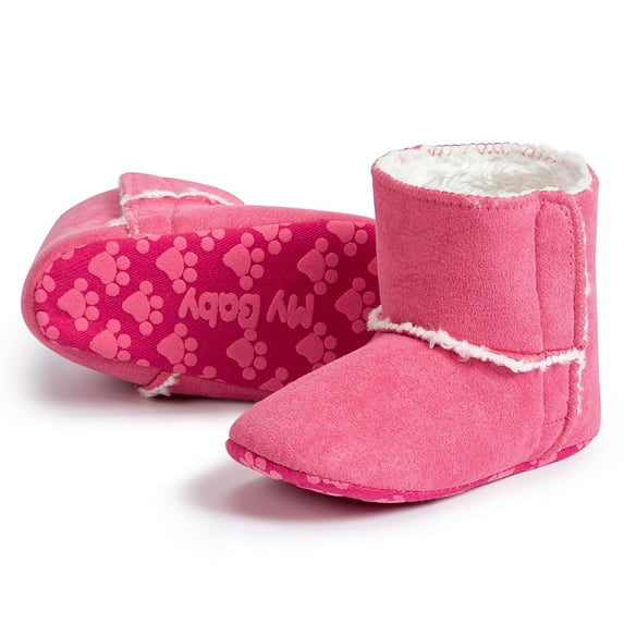 Meckior Baby Girls Snow Warm Boots Infant Winter Booties Newborn Slip On Shoes for 3-18 Months