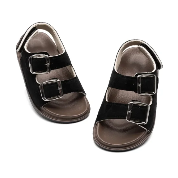 Meckior Toddler Boy Sandals PU leather Soft Sole Shoe Anti-Slip Shoes for Little Kids