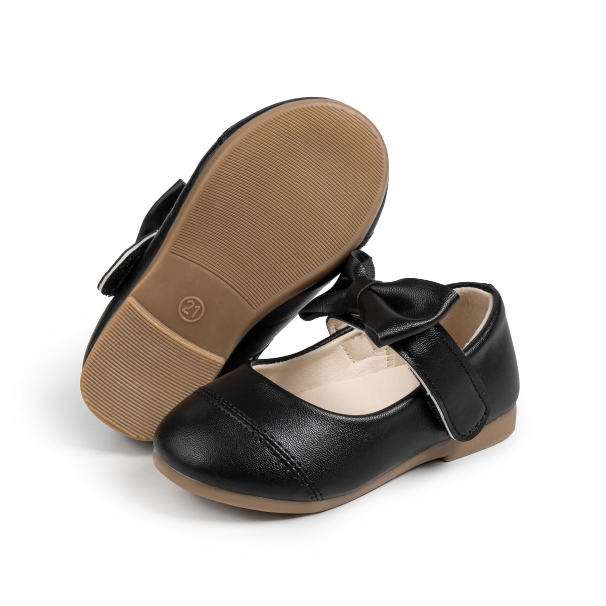 Meckior Toddler Dress Girls Shoes Mary Jane Black Flat Princess Shoes