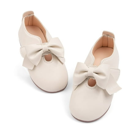 Meckior Toddler Dress Girls Shoes Mary Jane Bowknot Soft Sole Princess Shoes for Little Kids