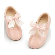 Meckior Toddler Dress Girls Shoes Mary Jane Bowknot Soft Sole Princess Shoes for Little Kids
