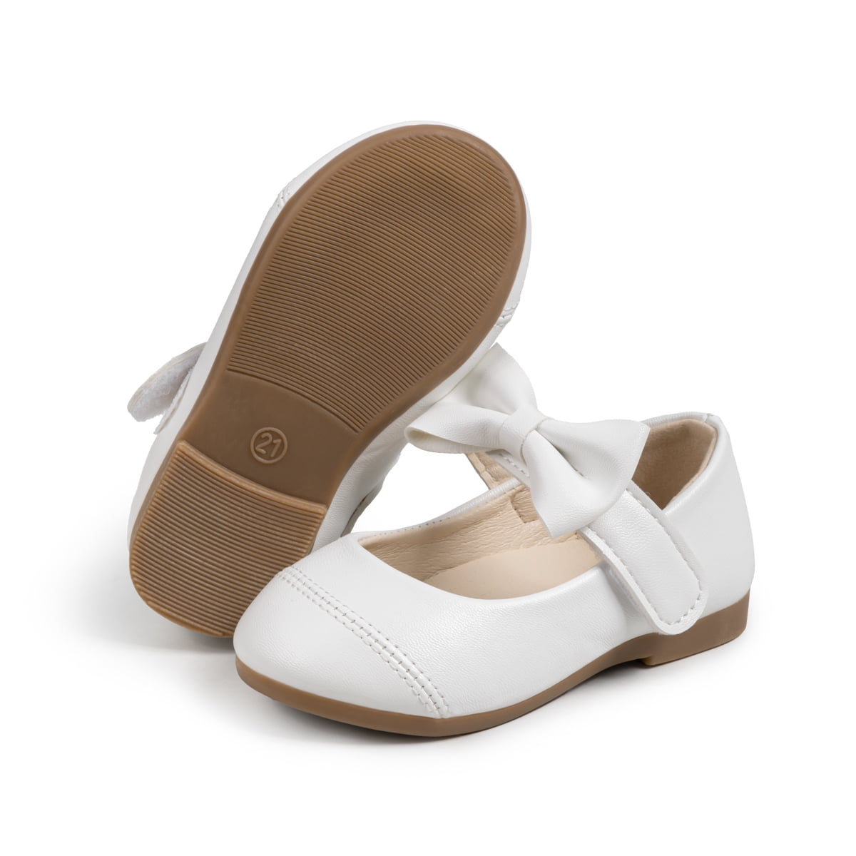 Meckior Toddler Dress Girls Shoes Mary Jane White Flat Princess Shoes