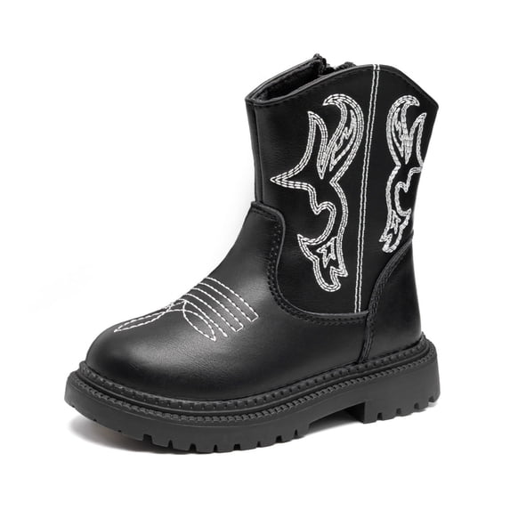 Meckior Toddler Girls Boys Combat Ankle Boots Little Kid Waterproof Outdoor Chelsea Fall Booties Leather Comfort Shoes