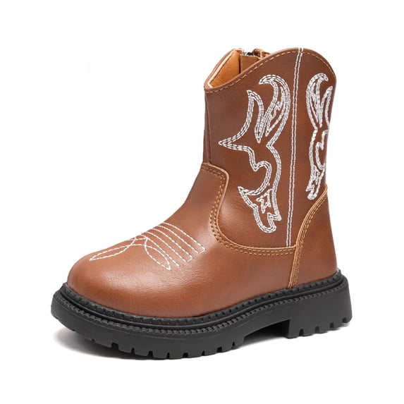 Meckior Toddler Girls Boys Combat Ankle Boots Little Kid Waterproof Outdoor Chelsea Fall Booties Leather Comfort Shoes