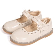 Meckior Toddler Girls Dress Shoes Little Girls Mary Jane Bowknot Soft Sole Princess Shoes for Little Kids