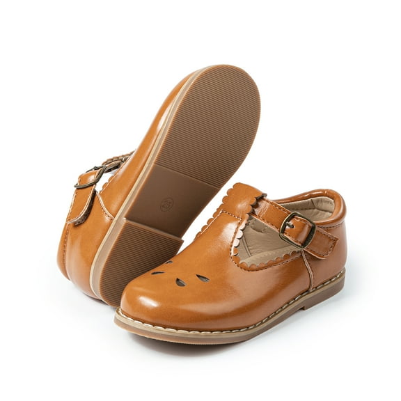 Meckior Toddler Girls Dress Shoes Little Girls Mary Jane Soft Sole Princess Shoes for Little Kids