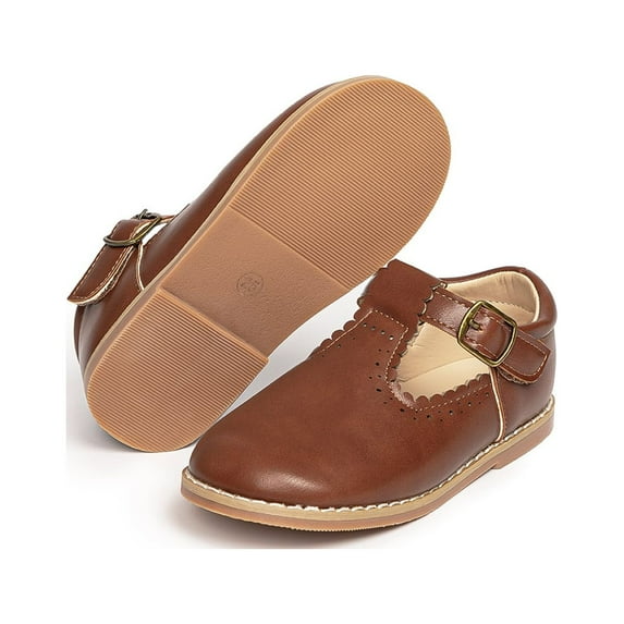 Meckior Toddler Girls Dress Shoes Little Girls Mary Jane Soft Sole Princess Shoes for Little Kids