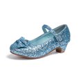 Meckior Toddler Girls Glitter Mary Jane Shoes Little Kids Low Heel