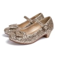 thumbnail image 1 of Meckior Toddler Girls Glitter Mary Jane Shoes Little Kids Low Heel Wedding Party Princess Dress Pumps Shoes for 10 Toddler, 1 of 6