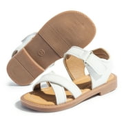 Meckior Toddler Sandals Open Toe Flat Summer Sandals for Little Kid