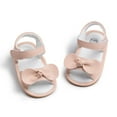 thumbnail image 1 of Meckior Unisex Kids Bow-Knot Soft Rubber Sole Sandal, Pink, 0-18 Months, 1 of 7