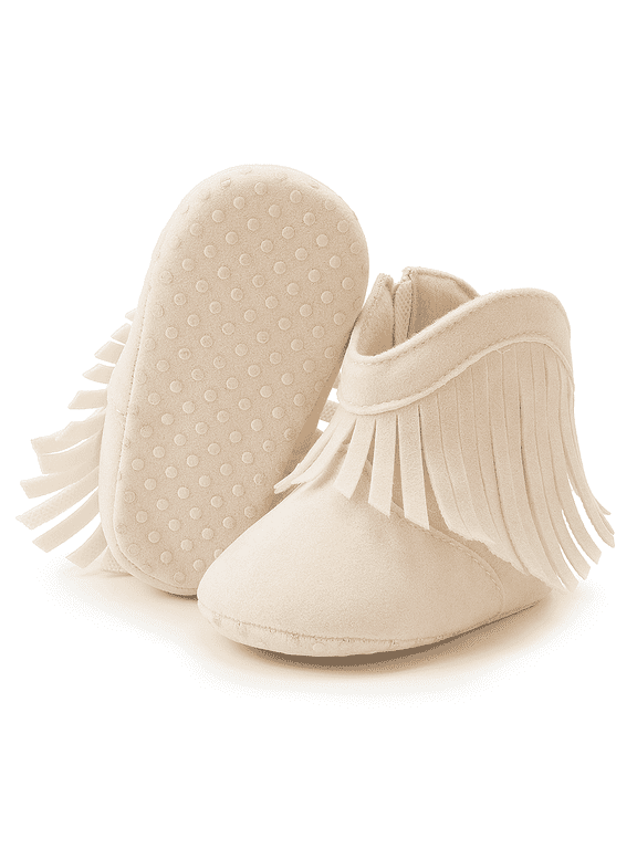 Unisex Kids Moccasins Shoe, Closed Toe Beige, Size 3-18 Months