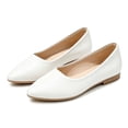 thumbnail image 1 of Meckior Women's Flats Shoes Comfortable PU Leather Slip On Round Toe Ballet Flats Casual Dress Flat Shoes for Walking, 1 of 8