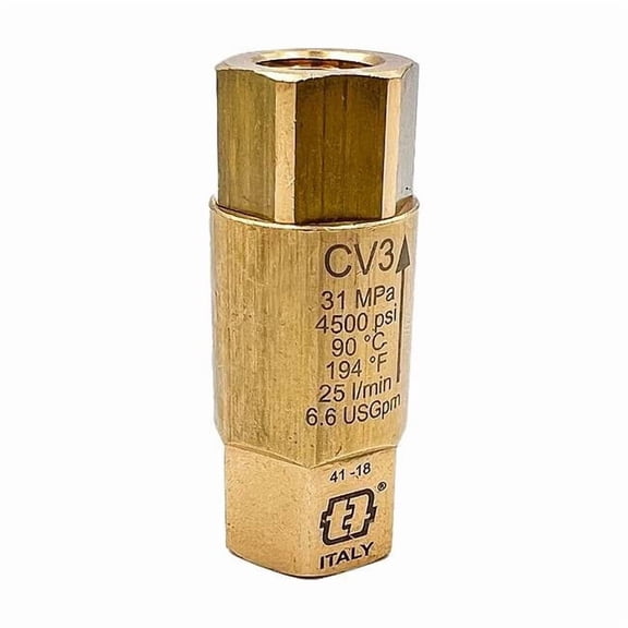 Mecline Spring Check Valve,Brass, Buna,SS,1/2" CV3-40012