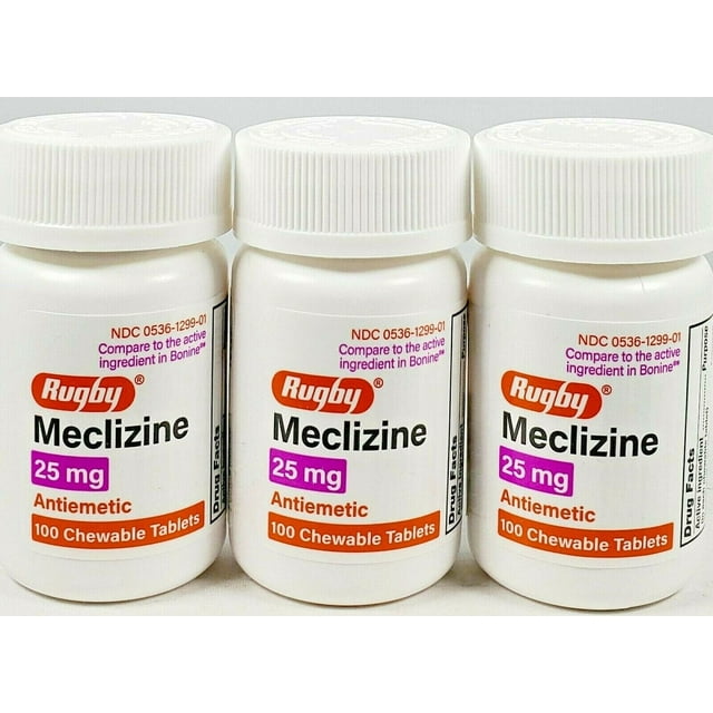 Meclizine 25mg Anti Nausea Vertigo Travel Sickness 100 Tablets 3 Pack