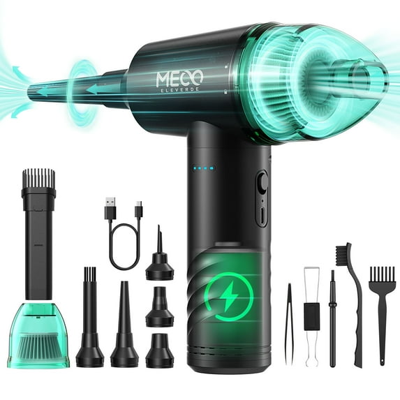 Meco Eleverde Compressed Air Duster, with Blow Nozzle, 6000 mAh