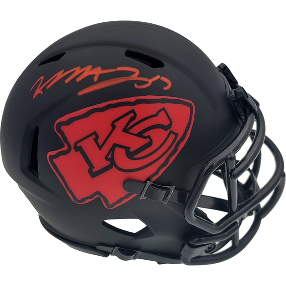 Mecole Hardman Autographed Kansas City Chiefs Eclipse Black Speed Mini Helmet Beckett BAS 185784