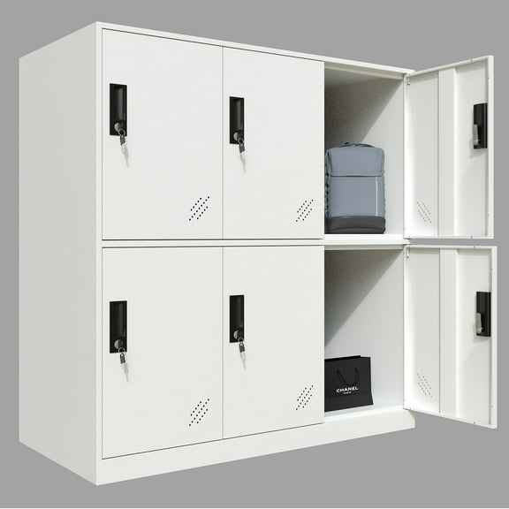 Mecolor Furniture Garage Organization Cabinet Organizer Cube storage organizer Filing cabinets for home office (White, 6 door)