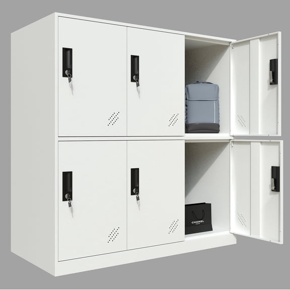 Mecolor Furniture Garage Organization Cabinet Organizer Cube storage organizer Filing cabinets for home office (White, 6 door)