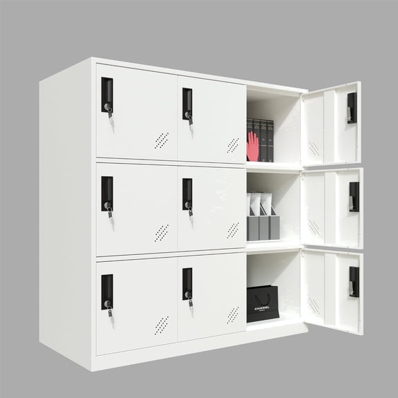 Mecolor Furniture Big Capacity Metal Storage Locker With Key Lock 3 Layers Steel Cabinet