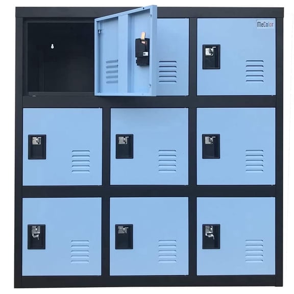 Mecolor Furniture Home Metal Storage Locker With Padlock Latch Office Steel Cabinet, Breakroom Lockers